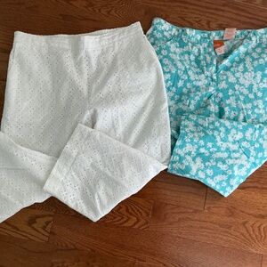 Two pair new Hearts of Palm and Alfred Dunner capri pants